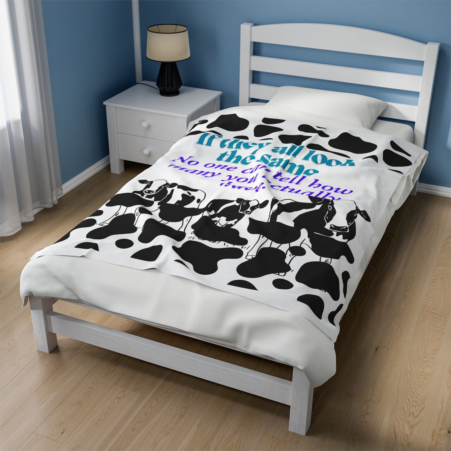 Cow Print Velveteen Plush Blanket